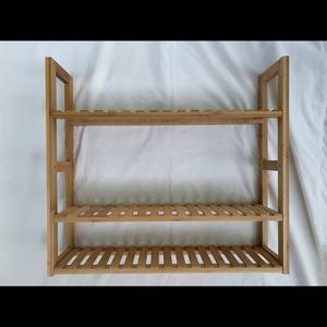 Bamboo plant shelf - wall shelf - adjustable shelves
